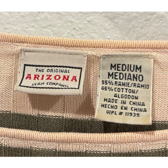 ARIZONA Round Neck Striped Long Sleeve Vintage Sweatshirt - Picture 2 of 3